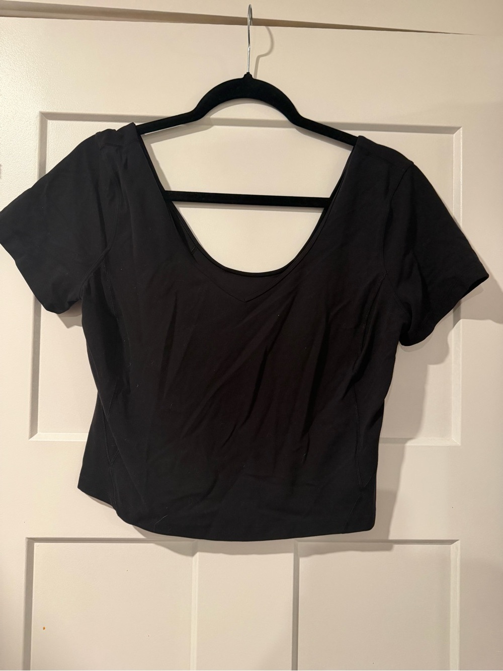 lululemon athletica Black Scoop-Neck Crop Top